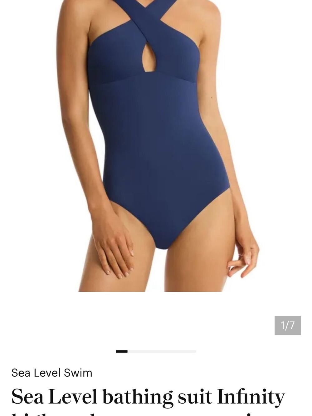 Sea Level bathing suit Infinity high neck crossover one piece swimsuit size 6